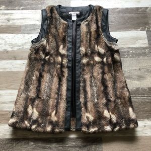 Design History Faux Fur & Faux Leather Vest